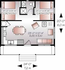 Contact make my house for best 26*50 3d front elevation design along with floor plan design and dimensions. 20x24 Floor Plan W 2 Bedrooms Tiny House Floor Plans House Plans House Floor Plans