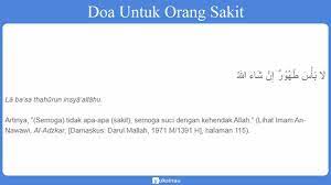 5 Bacaan Doa Untuk Orang Sakit Arab Latin Artinya