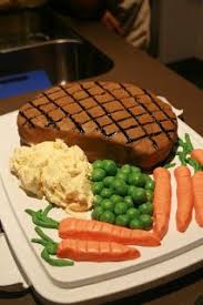 How to make saying happy birthday sound more interesting than good. I M Hungry Too Steak Cake Grooms Cake Crazy Cakes Funny Birthday Cakes