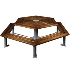 table pique nique hexagonale table exterieure capacite 12 personnes table de pique nique pique nique lame de bois