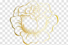 Watercolor floral rose gold painted flowers circle frame. Rose Gold Flower Clip Art Line Flowers Pattern Transparent Png