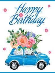 Check out our selection of classic car birthday cards on zazzle to help celebrate the occasion! Lovely Flowers Car Happy Birthday Card Birthday Greeting Cards By Davia