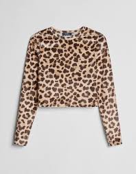 A cardigan is a simple, easy layer to throw on for a bit of extra warmth or coverage. Womens T Shirts Tops Bershka Animal Print Velvet T Shirt Camel By Grantzau