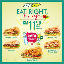 The offer ends on 28 december 2021 so shop now at shopee malaysia online before the code ends! Subway Eat Right Feel Light 6 Inch Sub Bottled Drink Combo Set Rm11 90 Until 25 April 2017