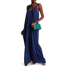 Love Stitch New Blue Women Size Medium M Large L V Neck Gauze Maxi Dress