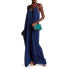 Love Stitch New Blue Women Size Medium M Large L V Neck Gauze Maxi Dress