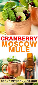 Make A Big Batch Of Cranberry Moscow Mule For All Your Holiday Guests This Season Cranberry Moscow Mule Ginger Beer Cranberry