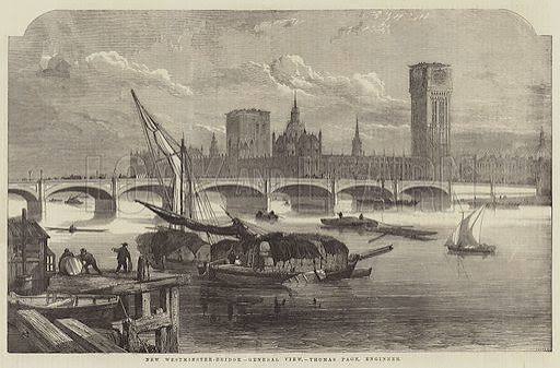 New Westminster-Bridge, General View, Thomas Page, Engineer stock image | Look and Learn