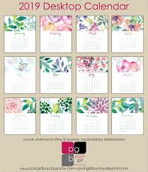 2019 Desk Calendar Watercolor Garden With Clear Case 2018 Desk Calendar Calendar Desk Calendars