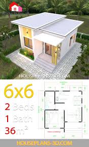 House Plans 6x6 With One Bedrooms Flat Roof House Plans 3d One Bedroom House Plans Flat Roof House Small House Design Philippines