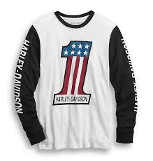 Harley Davidson Mens 1 Colorblock T Shirt Long Sleeves Slim Fit 99022 20vm 000m