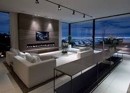 I Like This Set Up For The Living Area The Ling Narrow Fireplace Below The Tv Modern Living Room Interior Modern Home Interior Design Modern Houses Interior