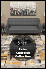 Binetti Retro Charcoal Sofa Charcoal Sofa Retro Sofa Emerald Home Furnishings