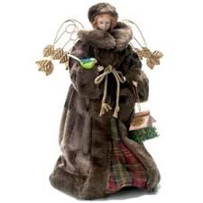 Black Angel Christmas Tree Topper Walmart Season S Designs 16 Angel Tree Topper With Fur Hat And Coat Tree Toppers Christmas Angels Christmas Tree Toppers