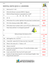 For many people, math is probably their least favorite subject in school. Mental Math 4th Grade