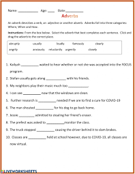 They answer a question about the purpose of the key signature. Adverbs Interactive Worksheet For Grade 6
