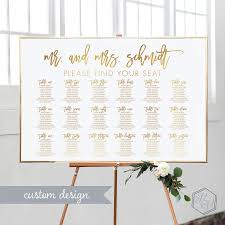 Gold Seating Chart Wedding Printable Wedding Seating Chart