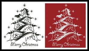 Horse Christmas Tree 2 Printed Cross Stitch Chart