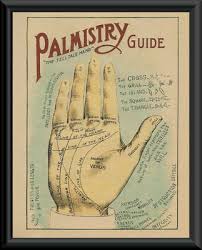 Palmistry Palm Chart Reprint On 90 Year Old Paper Psychic