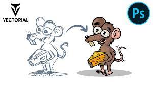 Draw A Mouse Cartoon In Adobe Photoshop With Wacom Tablet Cth 480 Wacom Tablet Wacom Adobe Photoshop Tutorial