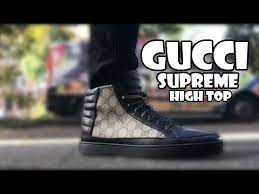 Gucci Supreme Gg High Top Sneaker Review And On Foot Youtube