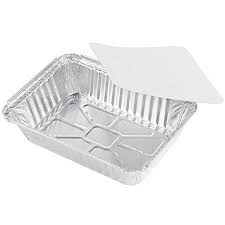 50 Pack Heavy Duty Disposable Aluminum Oblong Foil Pans With Lid Covers 100 Recyclable Tin Food Storage Tray Extra Sturdy Contain Aluminio Bandejas Comida