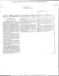 CIA DIRECTOR DEFENDS RIHA DATA RELEASE