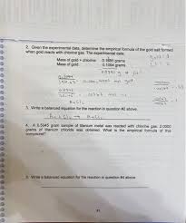 Filter the ore and bleach solution to remove all the impurities, such as soil and rock fragments. Given The Expirinental Data Determine The Empirical Chegg Com
