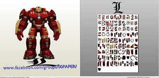Papercraft Pdo File Template For Iron Man Hulkbuster Figure Iron Man Hulkbuster Hulkbuster Iron Man