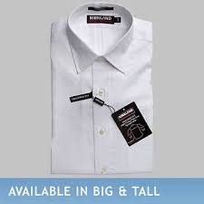 Kirkland Signature Tailored Fit Spread Collar White Shirt