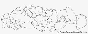 ~ ᴅɪꜱɴᴇʏ ᴍʜᴀ ᴀᴜ ʀᴘ• Sleepy Wolf Family Lineart By Firewolf On Anime Wolf Family Drawings 1024x379 Png Download Pngkit