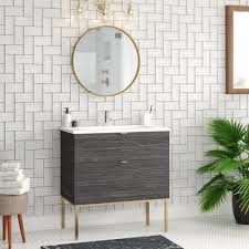 Levi modern bathroom vanity with cubby hole, high gloss white, 32by bathroom vanity wholesale inc. Brayden Studio Sandpipercove 32 Single Bathroom Vanity Set With Mirror Wayfair