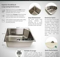 Presenza All-in-One 24 in. x 21.3 in. x 33.8 in. Stainless Steel Drop-In  Sink and Cabinet with Faucet in White 77445