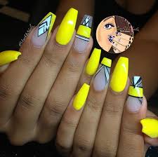 Yellow And Black Acrylic Nail Designs Instagram Photo By J E A N N E T T E Jun 8 2016 At 3 41am Utc Yellow Nails Trendy Nails Fashion Nails