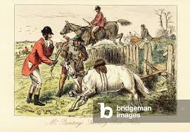 fallen horse during a fox hunt ...