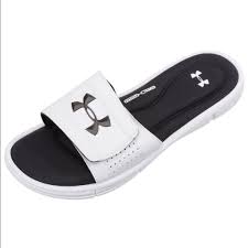 Black And White Under Armour Shoes Under Armour Shoes Under Armour Mens Ignite V Slides Color Black White Size 7 Under Armour Shoes Mens Workout Wear Under Armour