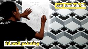 Cara gambar dinding 3 dimensi. 3d Wall Painting Mural Dinding 3d Cat Tembok 3d Ilusi Youtube
