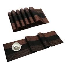 Placemats With Table Runners Shacos Pvc Heat Resistant Table Mats For Kitchen Dining Table Washable Place Mats Set Dining Table In Kitchen Table Mats Placemats