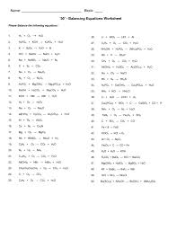 Balancing Chemical Equations Worksheet 2 Answer Key 26 50 Tessshebaylo