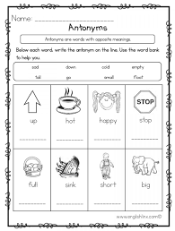 9 For 1st Kindergarten Opposites Worksheet Antonyms Worksheet Opposites Worksheet 1st Grade Worksheets