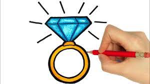 Drawing Diamond Ring Easy Step By Step - Youtube