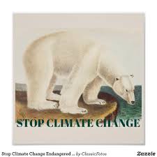 Stop Climate Change Endangered Arctic Polar Bear Poster Zazzle Com Arctic Polar Bears Polar Bear Climate Change