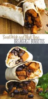 Vegan Sweet Potato And Black Bean Breakfast Burritos Recipe Vegan Sweet Potato Vegan Breakfast Recipes Recipes