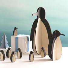 Tux Wooden Penguin Figurines 7 Tall Penguin Kreatif Dekor