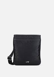 Armani jeans unisex white leather trimmed cross body messenger bag. Messenger Bag Man Armani Collezioni Jeans