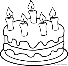 These cakes all have birthday candles for the number of years 1st through 9th. Birthday Cake Coloring Pages With Balloons And Hats Coloring4free Coloring4free Com