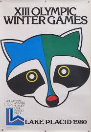 Timepost project implemented by itsi media. L Affichiste 1980 Original Vintage Lake Placid Winter Olympics Poster Raccoon Mascot Unknown Olympische Spiele Olympische Winterspiele Winterspiele