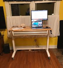 It can increase creativity and productivity since you another advantage is that having a working table reinforces boundaries between home and work life. Standing Desk On A Budget Husky Adjustable Height Work Table Home Fixated