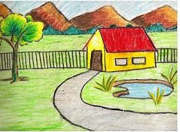 Scenery For Drawing Landscape Drawing For Kids Landscape Drawing Easy Scenery Drawing For Kids