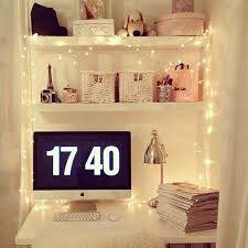 Fairy Lights On Desk Home Desk Areas Interior